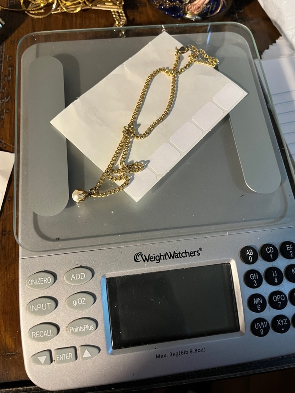 Gold Chain Bracelet with Pearl Charm 1507